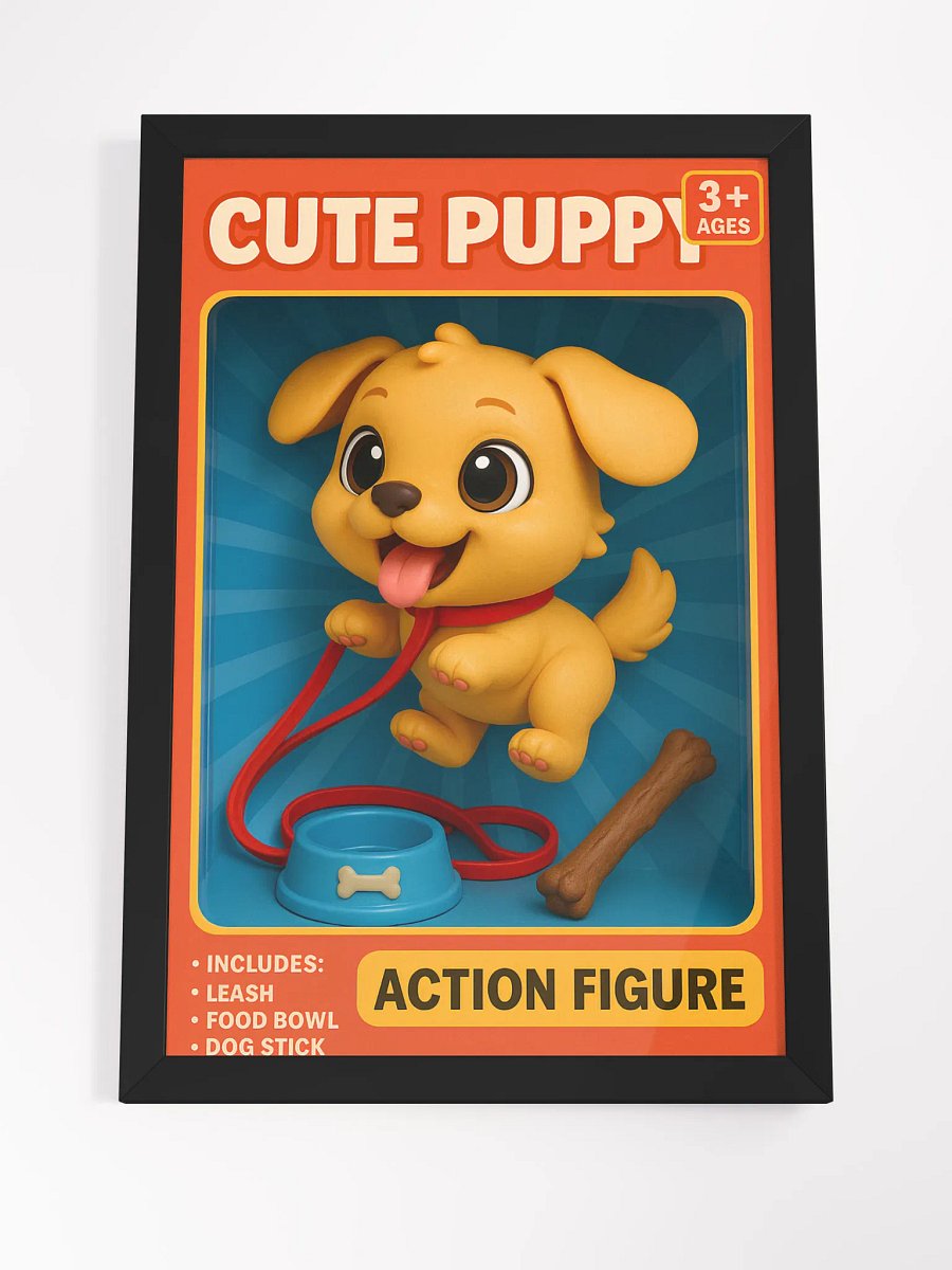 Cute Puppy Playtime Action Figure Wall Art product image (11)