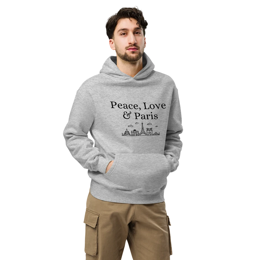 Peace, Love and Paris with Monuments Unisex Oversized Hoodie | Black Ink product image (8)