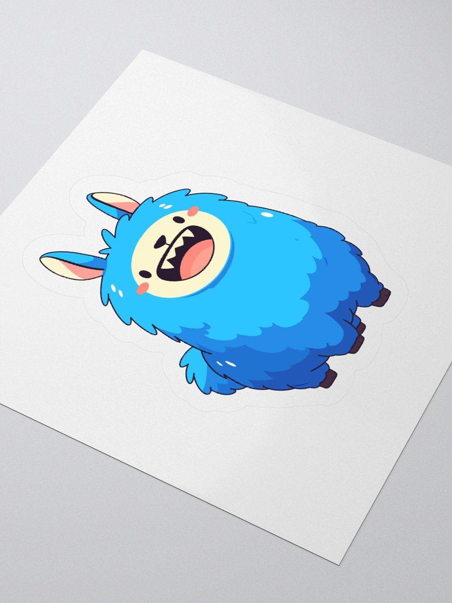 Munchiwoo Alpaca Sticker – Cute & Crazy Blue Alpaca Vinyl Decal product image (7)