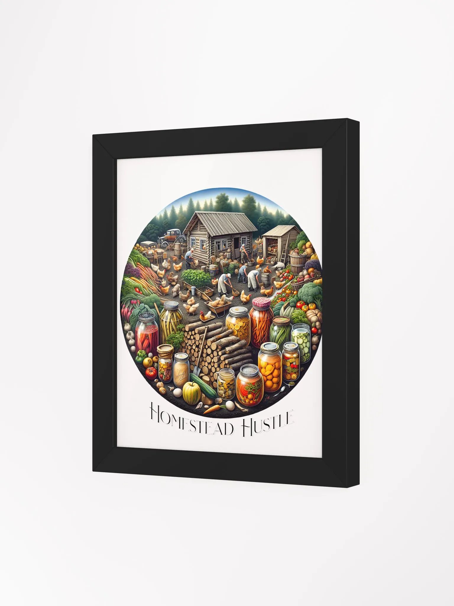 Homestead Hustle Framed Poster | Farm Life Motivation | Hard Work Pays Off | Hustle on the Homestead | Farm, Hustle, Thrive | DIY Farm Life Motivation | From Farm to Hustle product image (3)