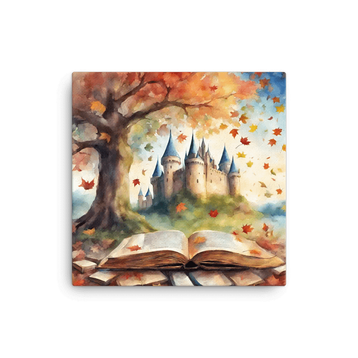 Open Book And Castle Watercolour Wall Art product image (1)