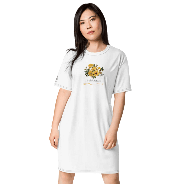 Bridal Squad T-Shirt 004 Yellow Wild Flowers Logo Dress product image (1)