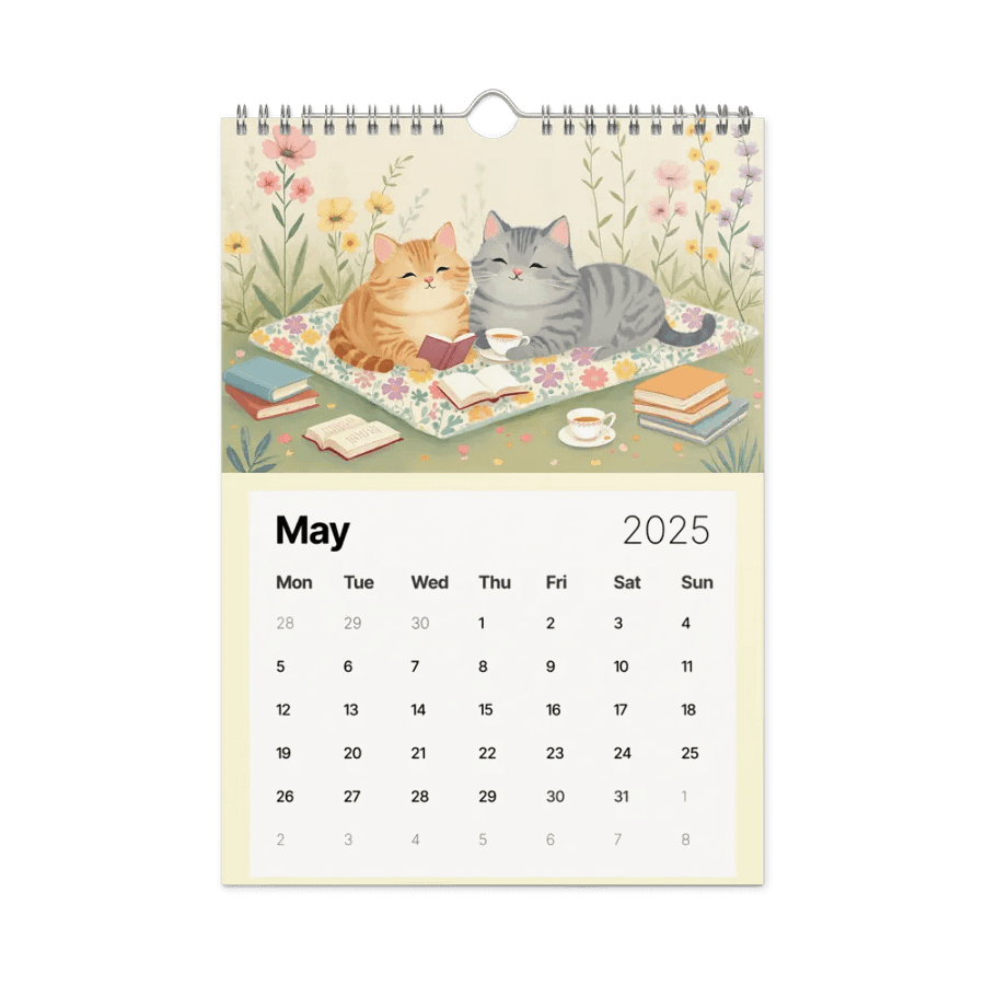 Tales & Tails: 2025 Calendar for Cat and Book Lovers | 8.26″ × 11.69″ (A4) | Book Lover Gifts | Literary Cats Wall Calendar product image (10)