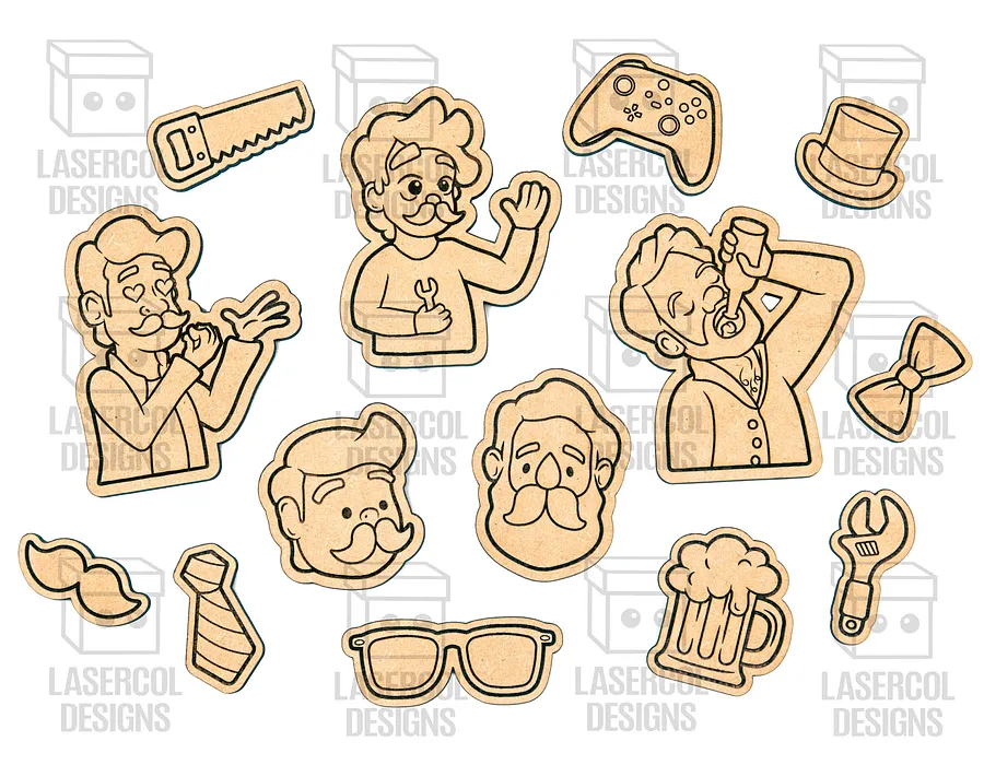 Father's Day Paint Kit DIY Cut Outs Set 1 - Laser Cut Files product image (2)