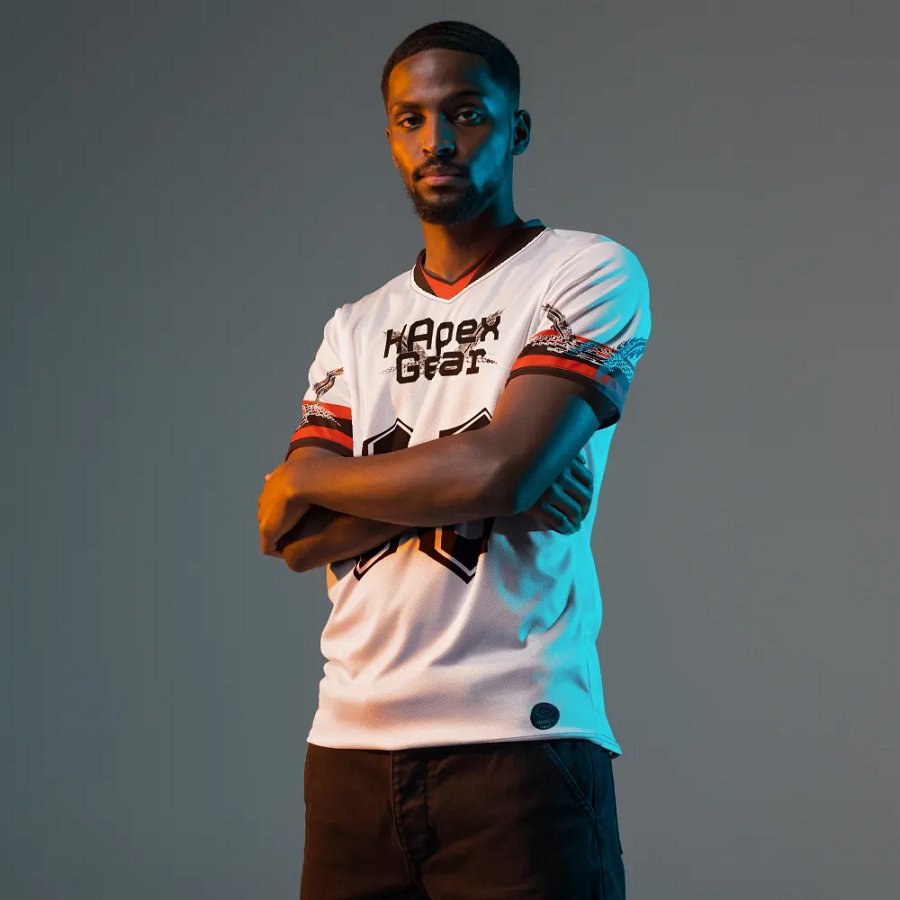 Dieter - White - Recycled Unisex Sports Jersey - Black HApex Gear Black Logo product image (11)