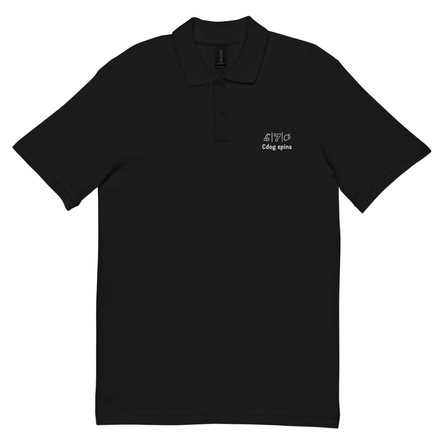 Cdog Spins Polo Unisex Black Full Logo product image (2)