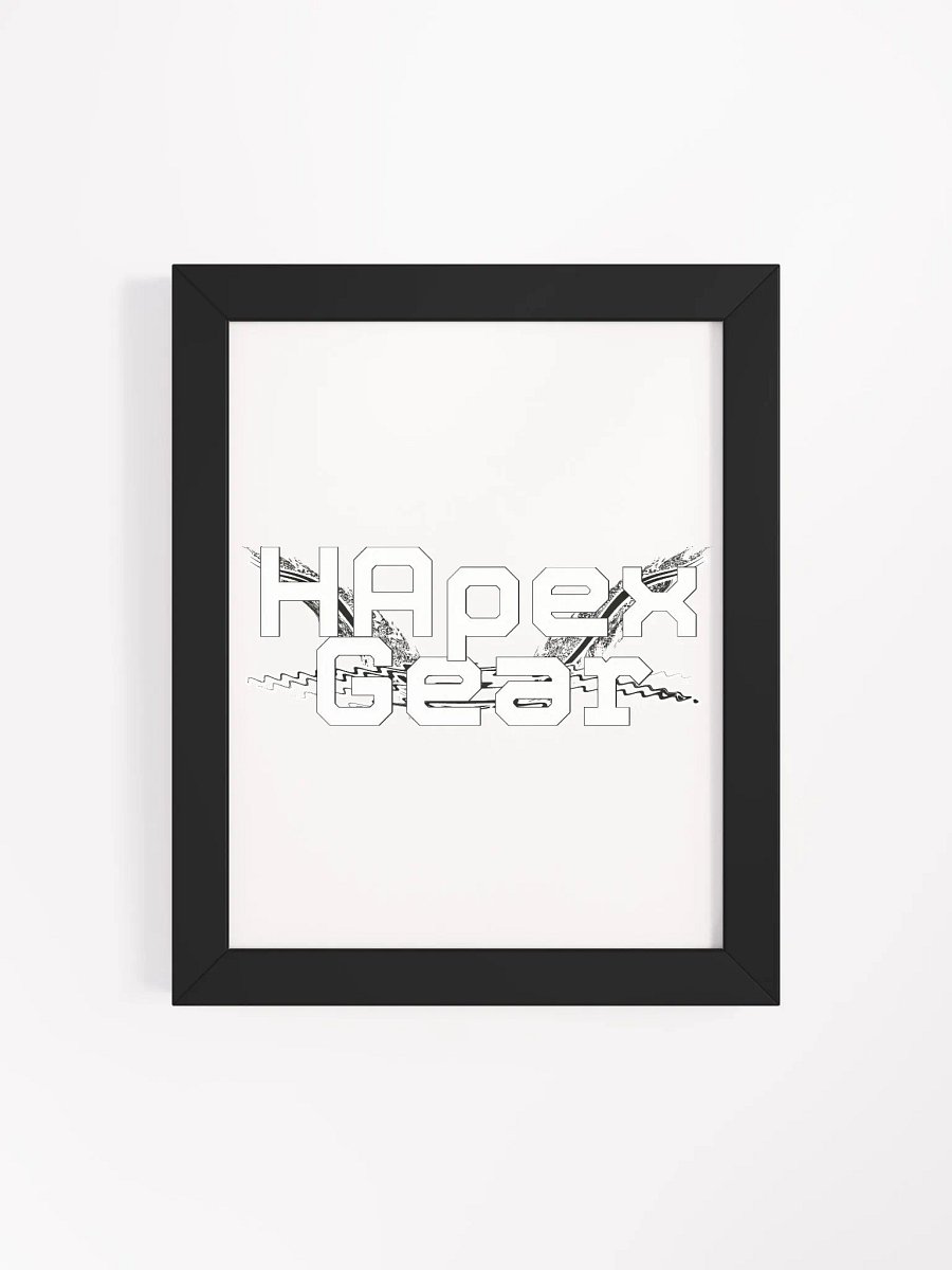 Framed - High-Quality Matte Poster - White HApex Gear Black Logo product image (4)