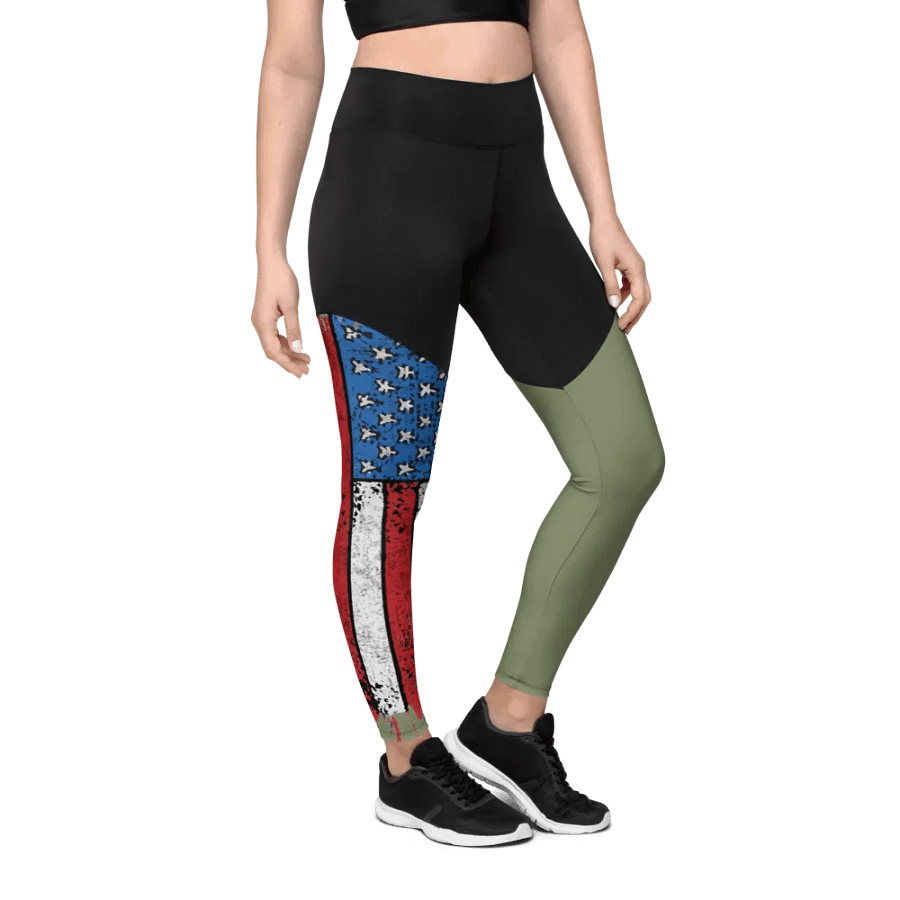 Stars & Stripes Splatter Split leggings product image (11)