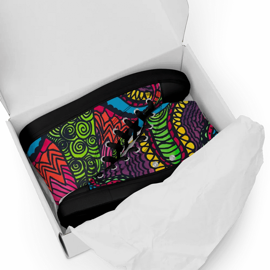 Symmetry in Color: Women's High Top Canvas Shoes product image (2)