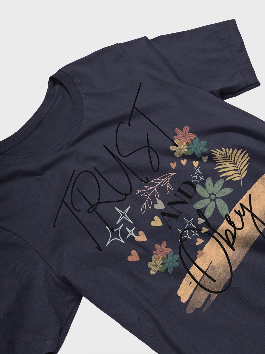 Boho Trust and Obey Christian T-Shirt – Soft Faith Tee with Neutral Aesthetic – Scripture-Inspired Shirt by KKacreations product image (6)