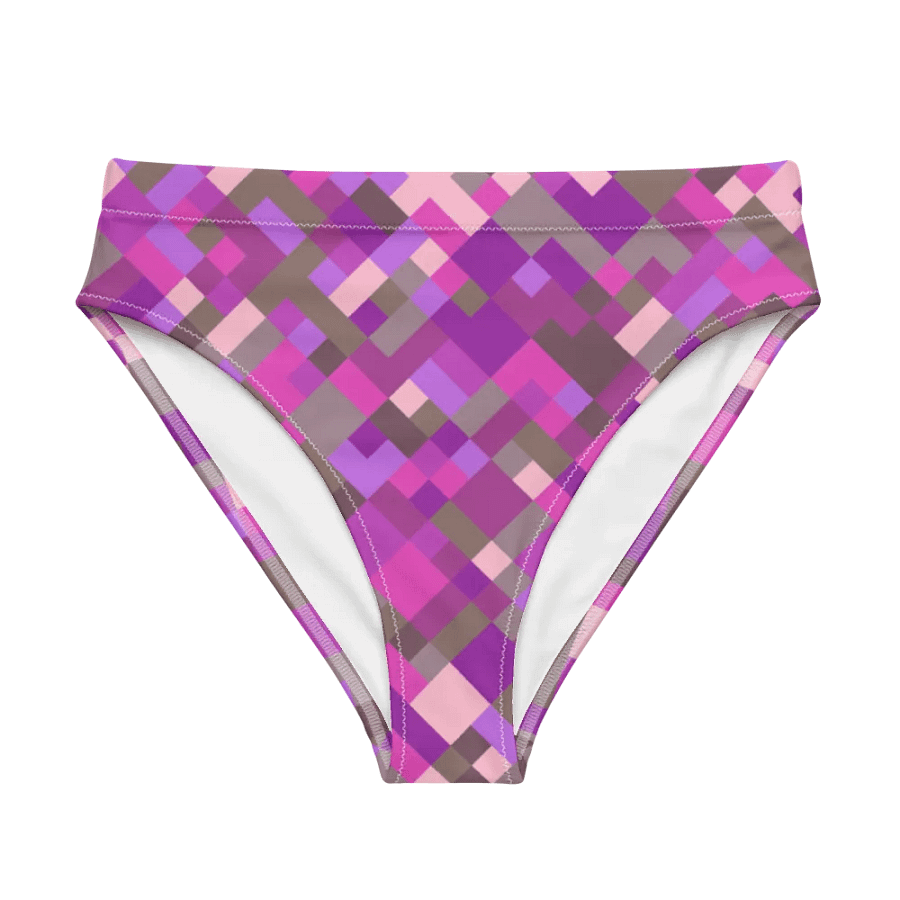 Colorful Mosaic Pattern Design High Waisted Bikini Bottom - v5 product image (5)