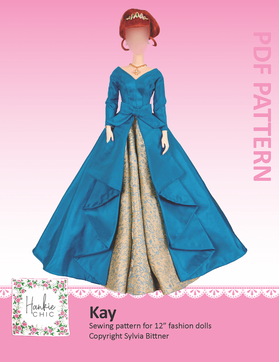 Kay sewing pattern for 12" fashion dolls product image (1)