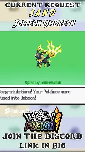 Umbreon x Jolteon!
Thanks for the requests, SAND! 
Leave a comment with your fusion requests!

[TAGS] #pokemoninfinitefusion ...
