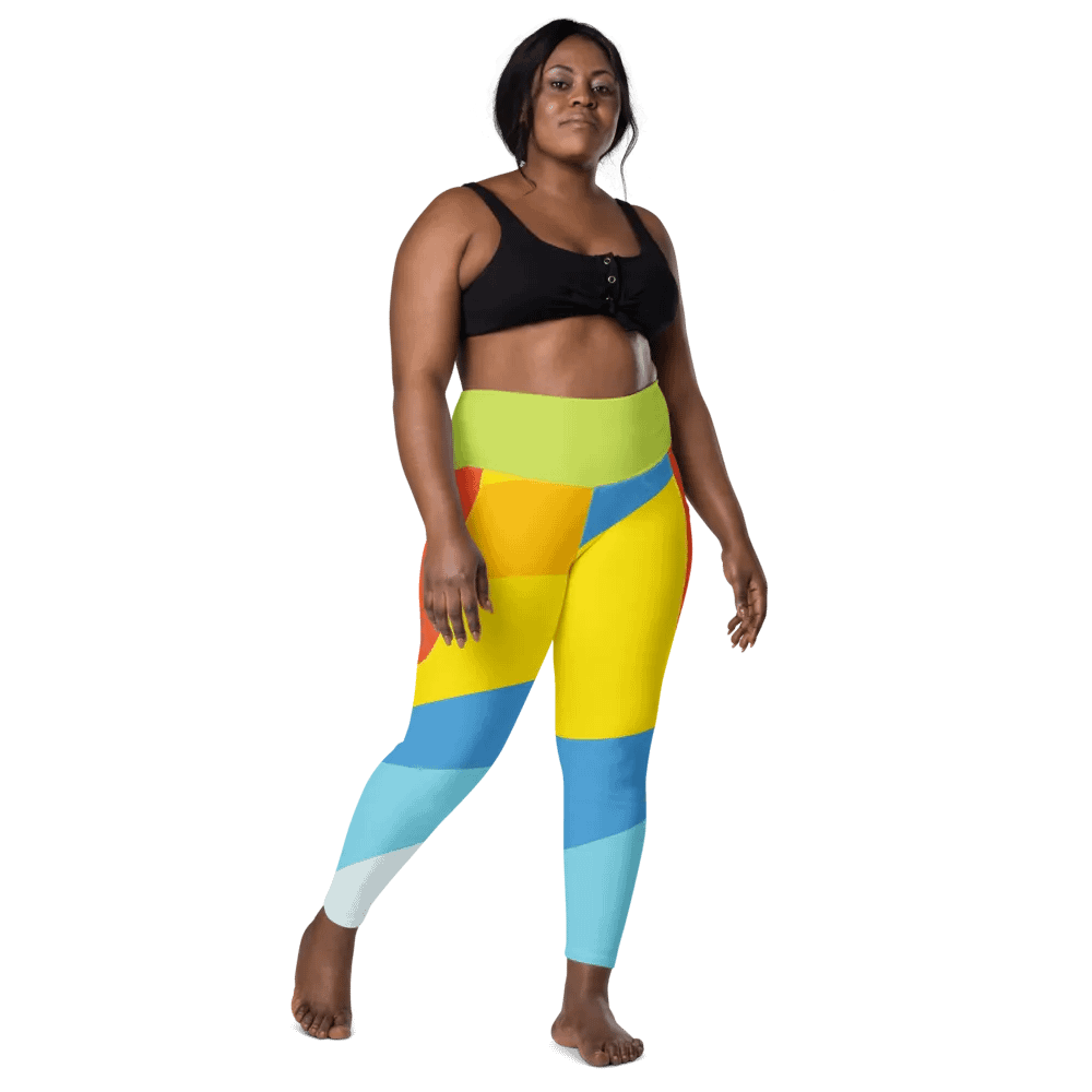 All-Over Yellow/Orange/Aqua Geometric Leggings product image (5)