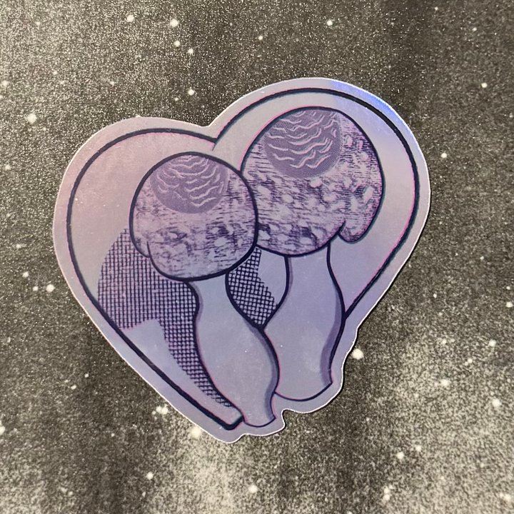 Holographic Mushroom Lovers Sticker product image (1)