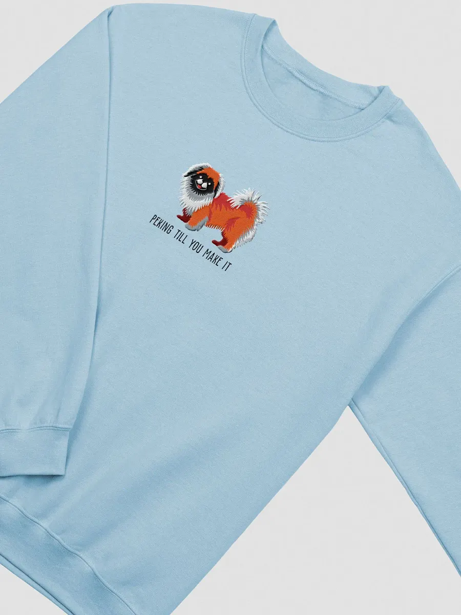 Peking Till You Make It Sweatshirt (Embroidered) of a Pekingese(Black Mask) product image (6)
