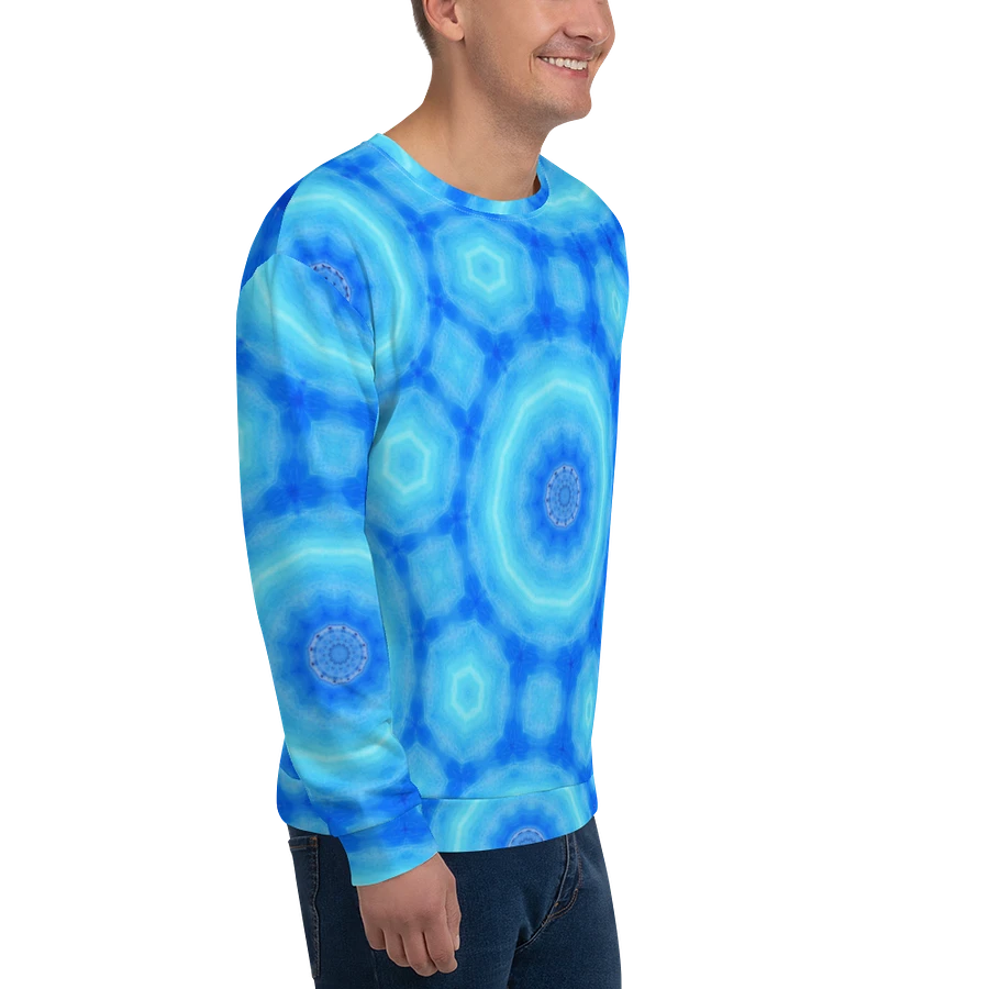 Abstract Circular Pattern in Blues Unisex Sweatshirt product image (14)
