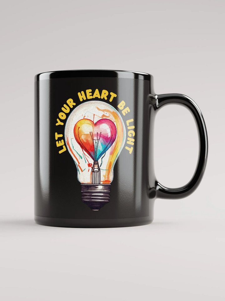 Reflective Bulbs Graphic | Black Coffee Mug | Let Your Heart Be Light product image (2)