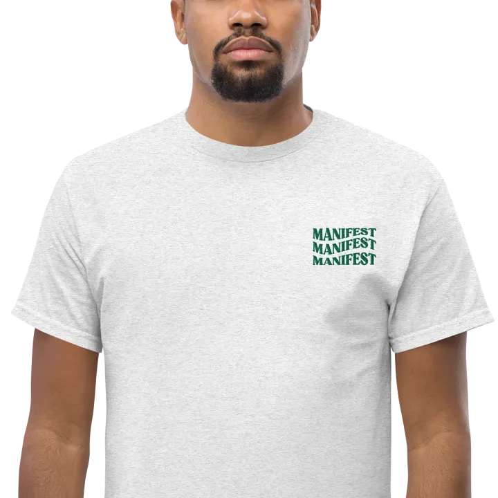 Manifest Embroidered T-Shirt – Align Your Mindset with Style | Premium Minimalist Tee product image (1)