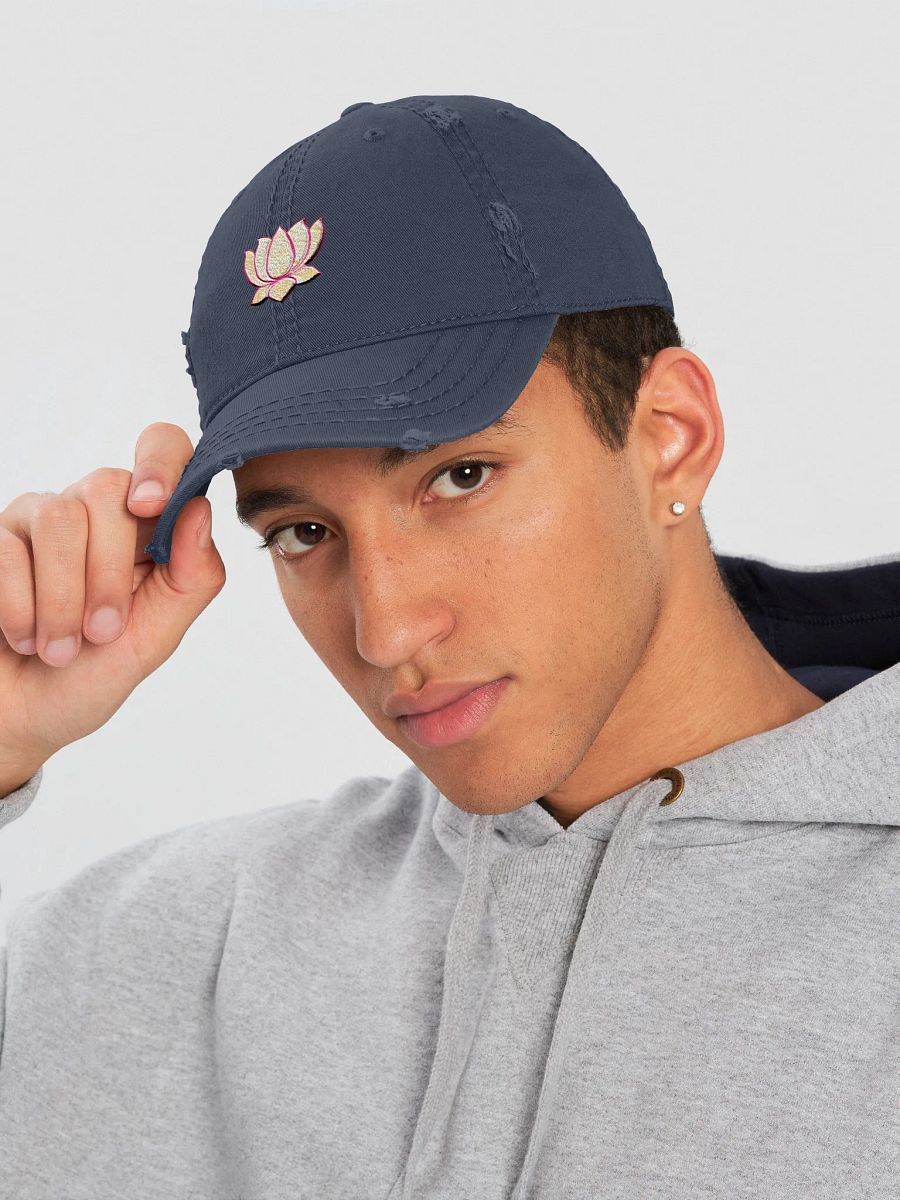 Golden Lotus Distressed Dad Hat product image (5)