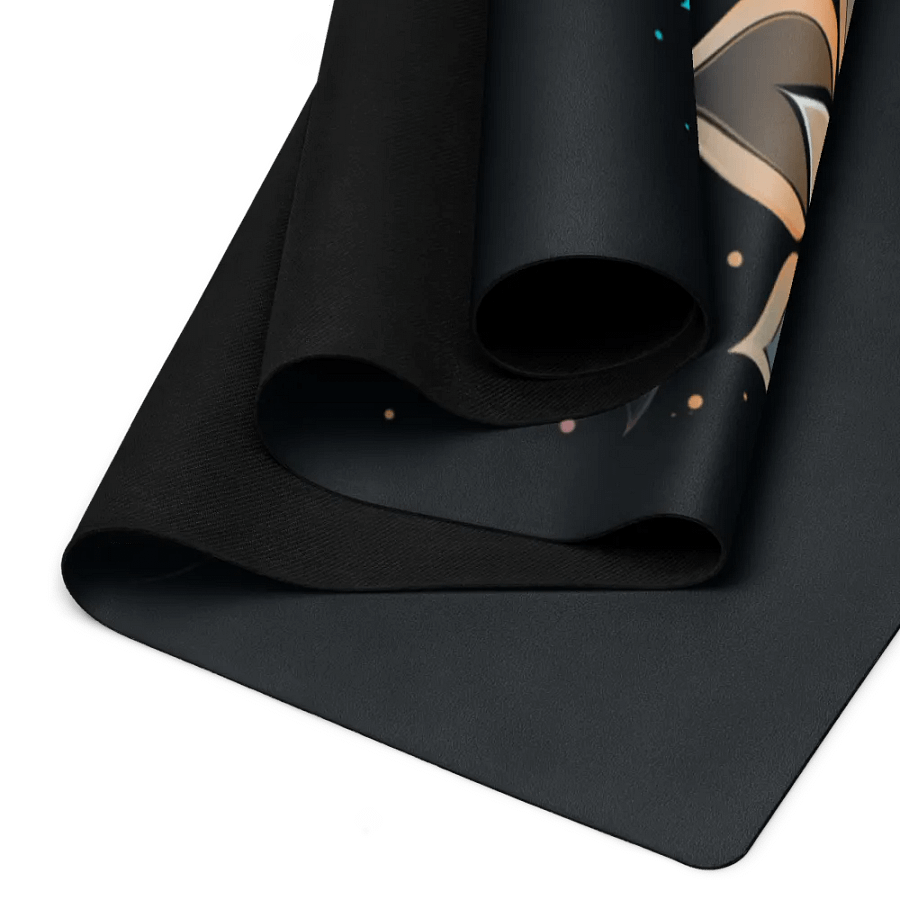 Black Premium Yoga Mat Featuring Lotus Motif product image (4)