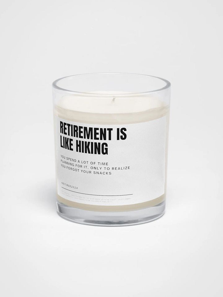 Funny retirement gift for hiker colleague soy wax vegan candle product image (2)
