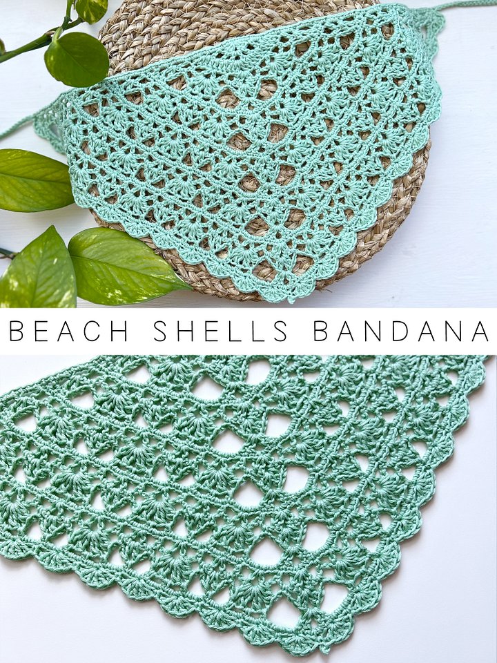 Crochet Pattern: Beach Shells Bandana product image (1)