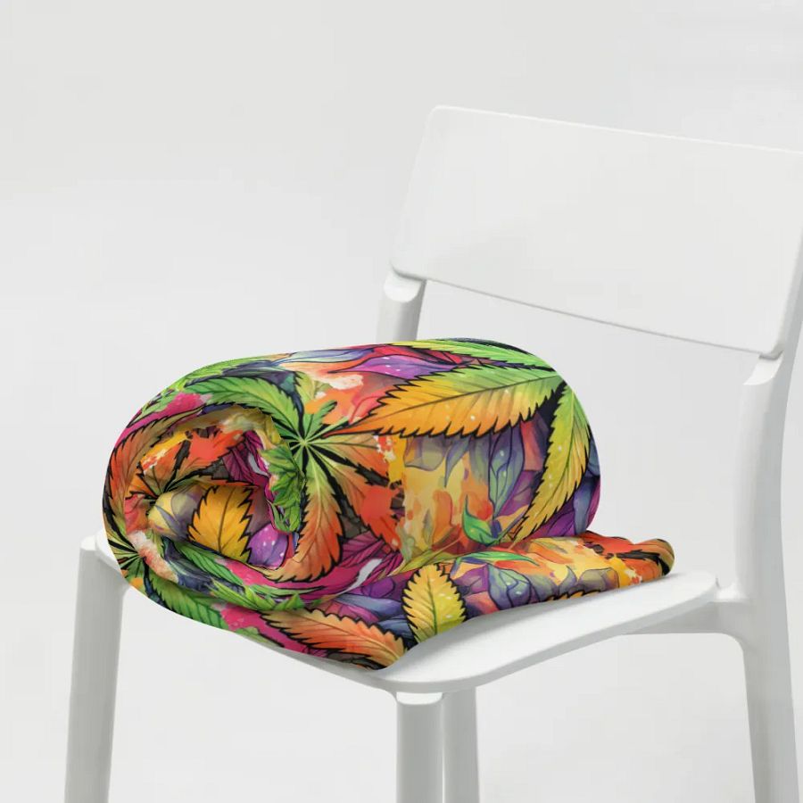 Psychedelic Cannabis Dream Throw Blanket product image (7)