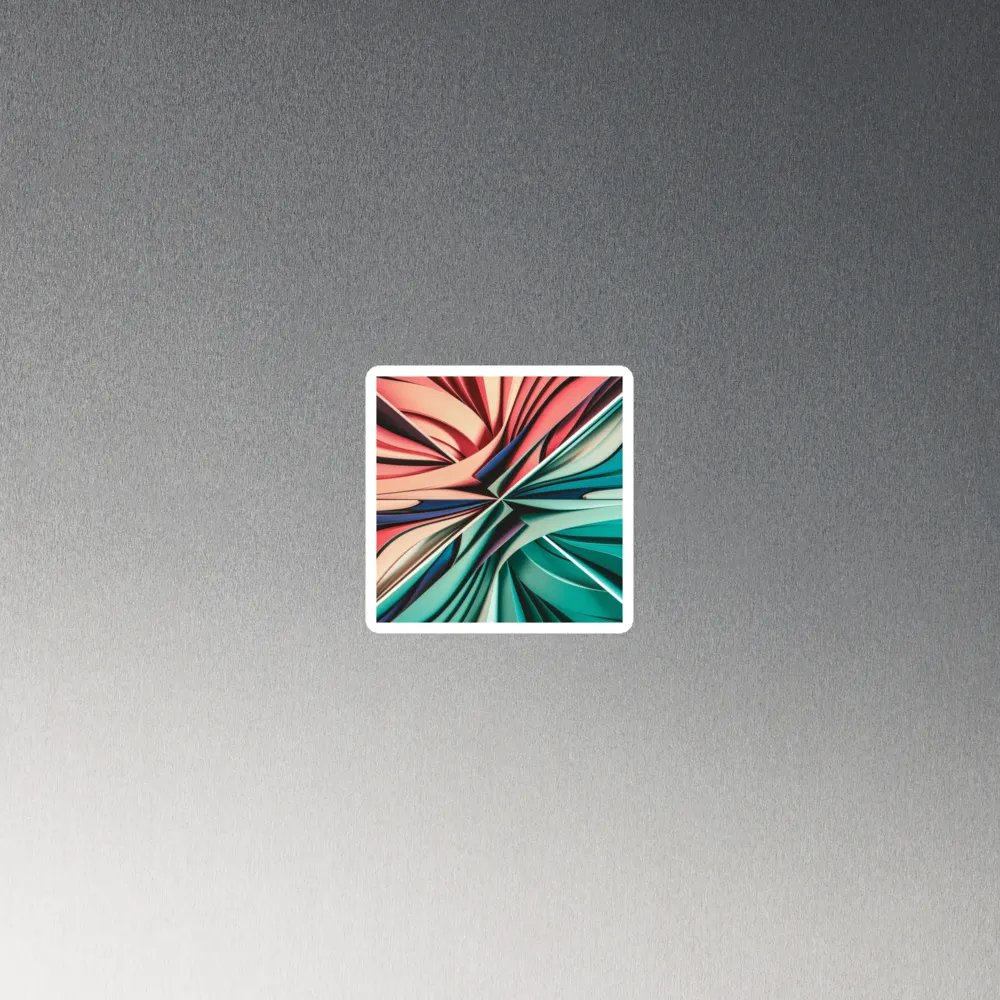 Exclusive Abstract Art Die-Cut Magnet - Vibrant Colours on Brushed Silver product image (4)