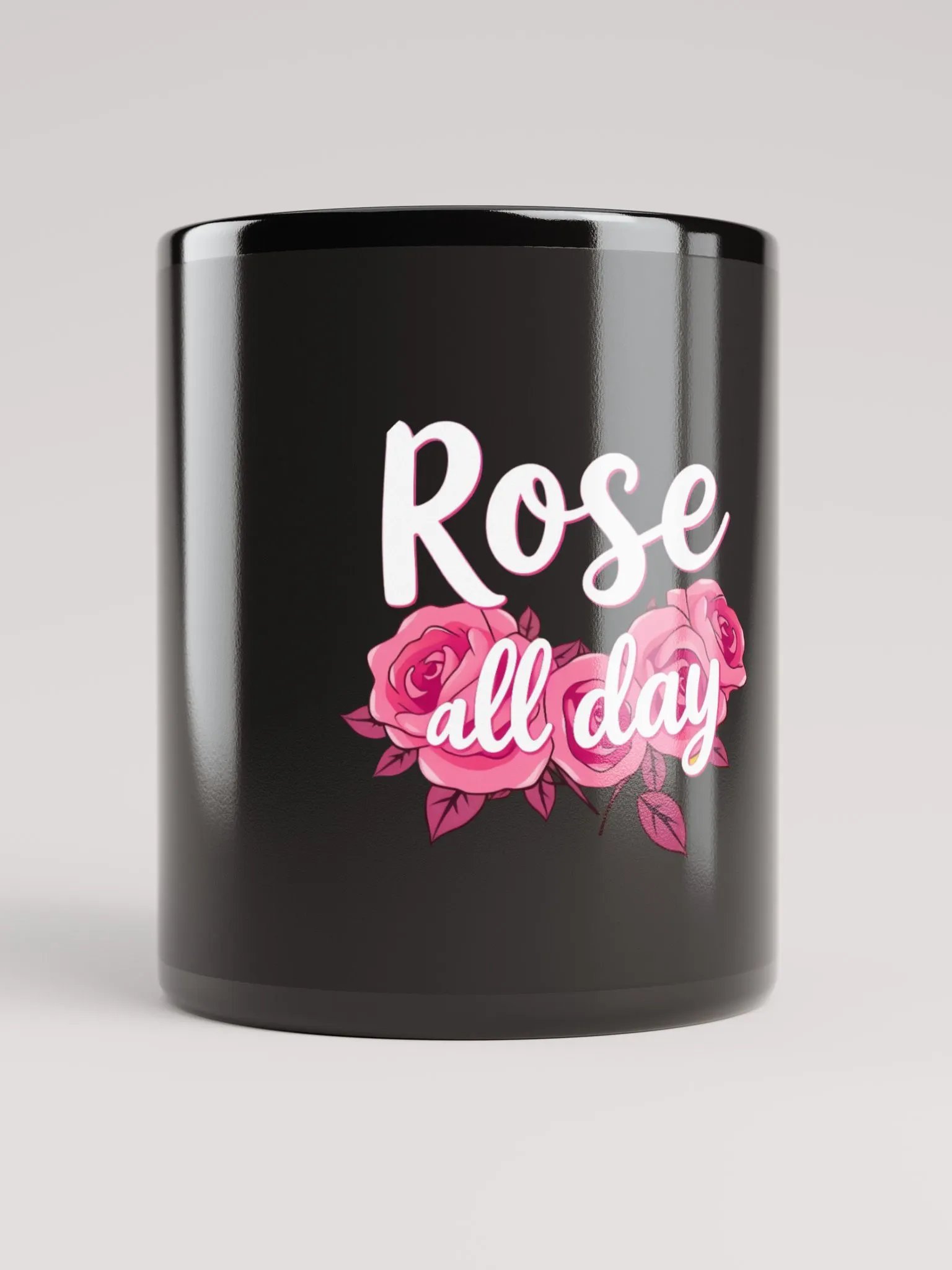 Rose All Day Black Glossy Mug product image (9)