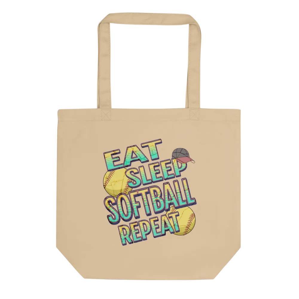 Eat Sleep Softball Repeat Colorful Statement Tote Bag product image (1)