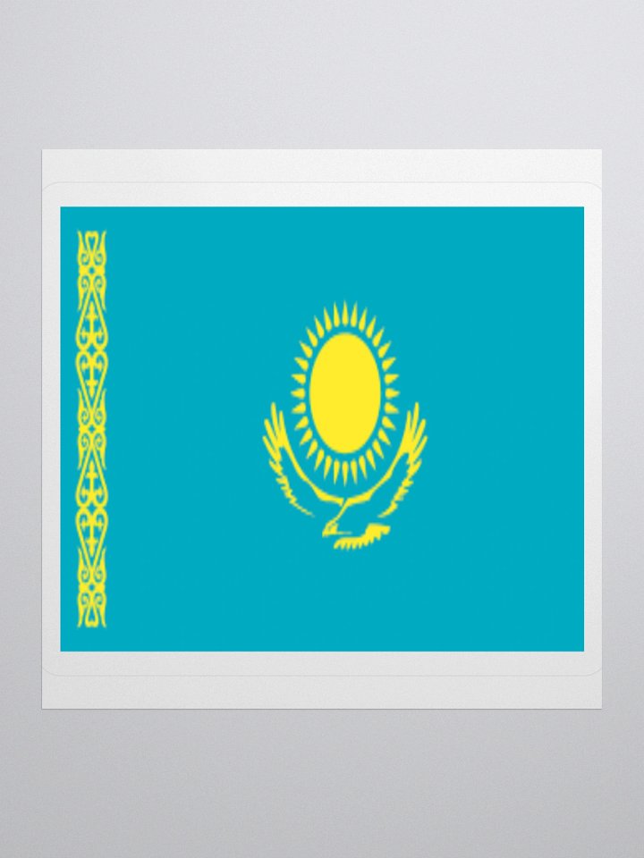 Kazakhstan Flag Sticker | Sun and Eagle Design | Durable Vinyl | 3 Sizes product image (2)