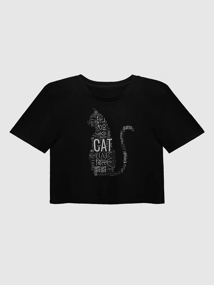 Curled Up Cat in 50 languages! Crop Top product image (1)