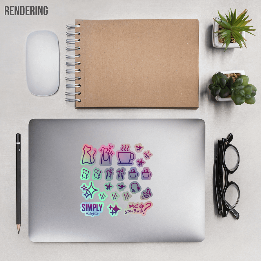 Simply Neon Lines Holographic Stickers product image (5)