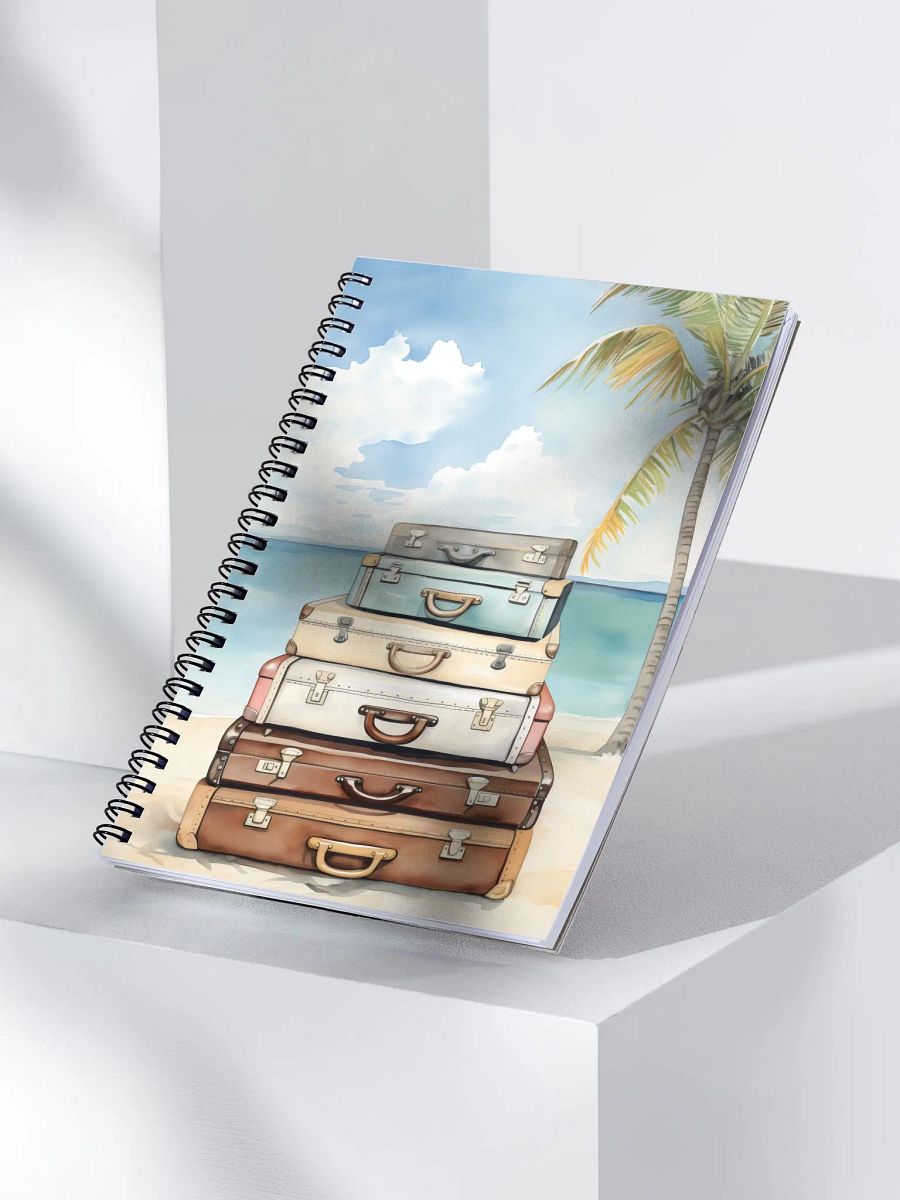 Sandy beach vintage suitcases notebook product image (3)