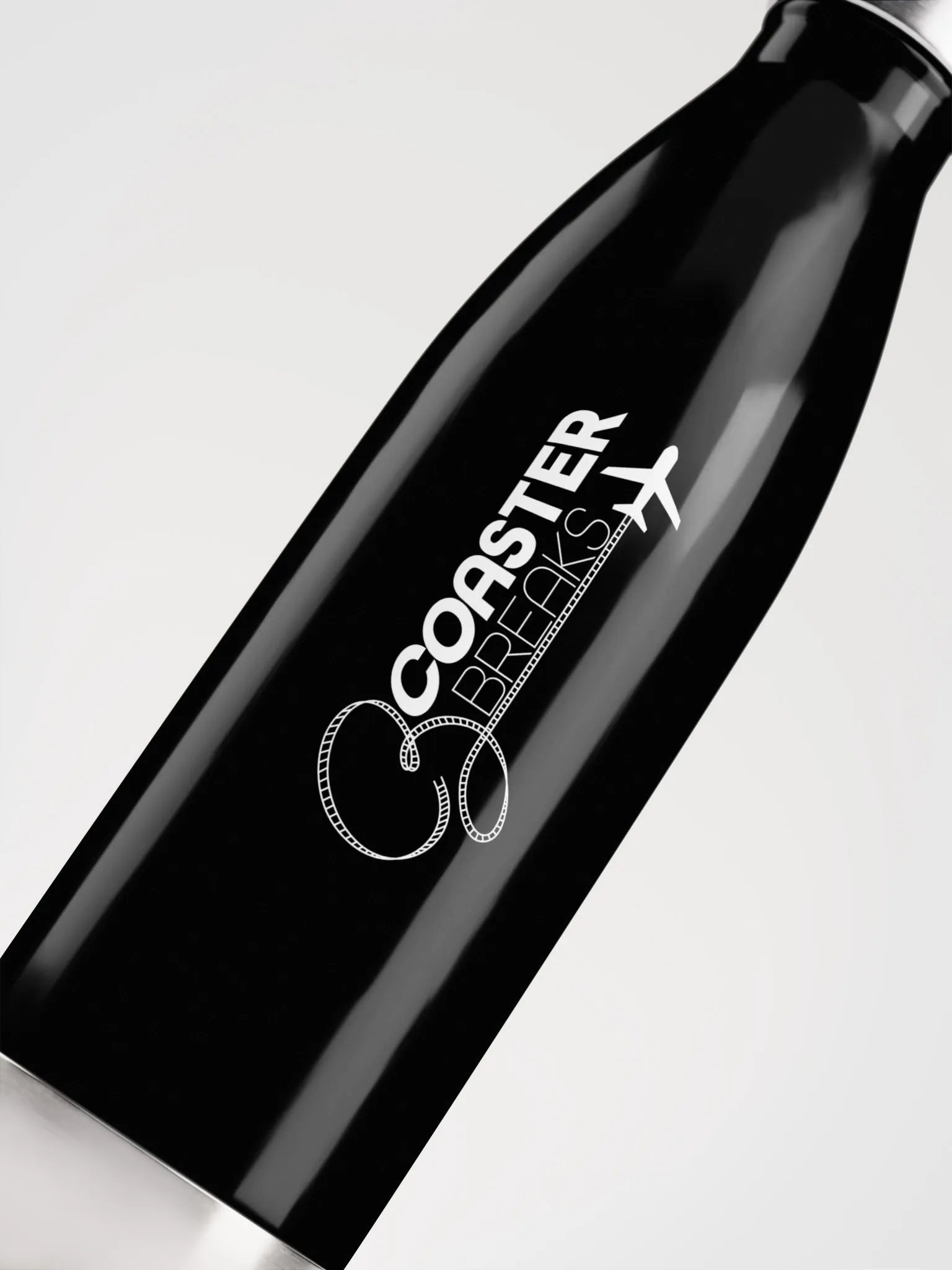 Coaster Breaks Stainless Steel Water Bottle - Black & White product image (5)