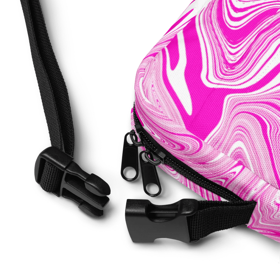 Utility Crossbody Bag - Pink and White Liquid Swirls product image (8)