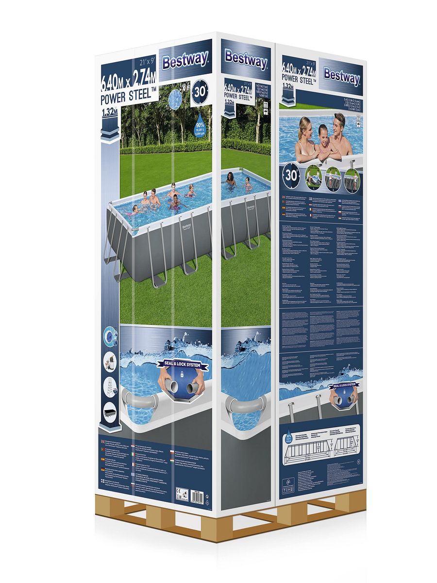5612B Power Steel 21 ft x 9 ft x 4.3 ft (Rectangular Pool Set) product image (11)