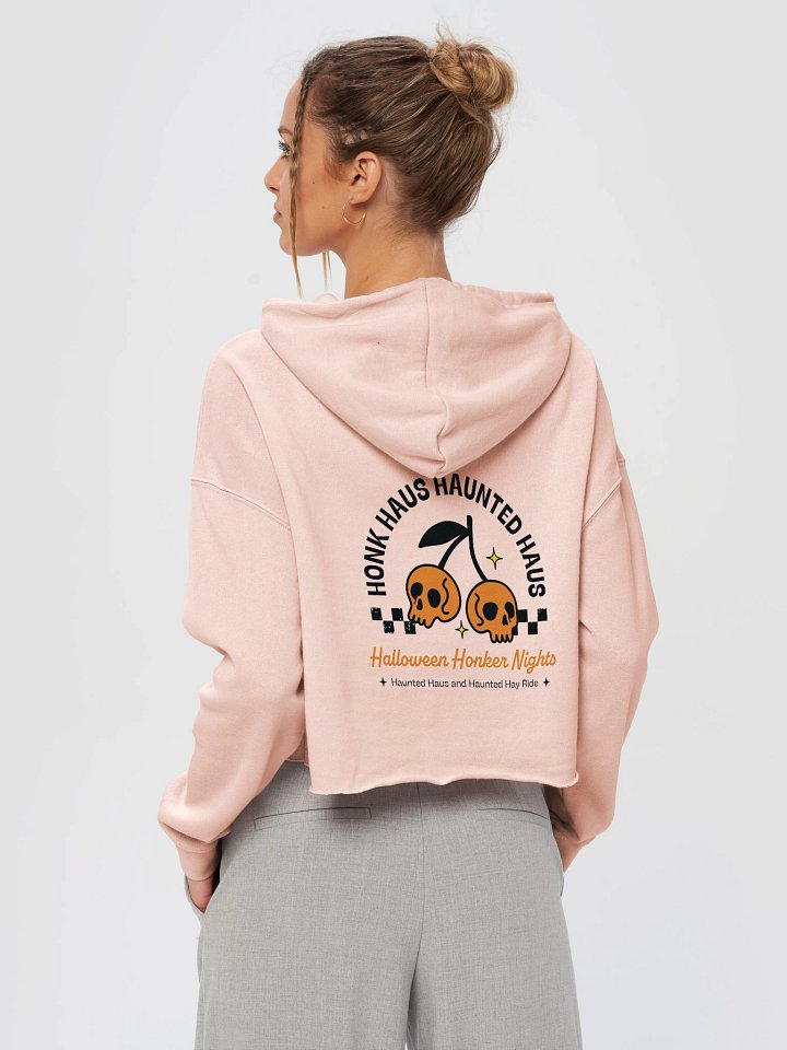 honk haus haunted haus printed cropped hoodie [pastel] product image (1)