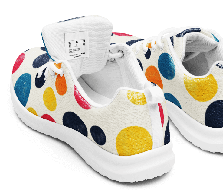 Polka Dot Illusion Vintage Retro Women's Athletic Shoes product image (7)