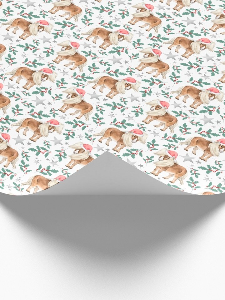 Ponies in Santa Hats Christmas Gift Wrapping Paper product image (2)