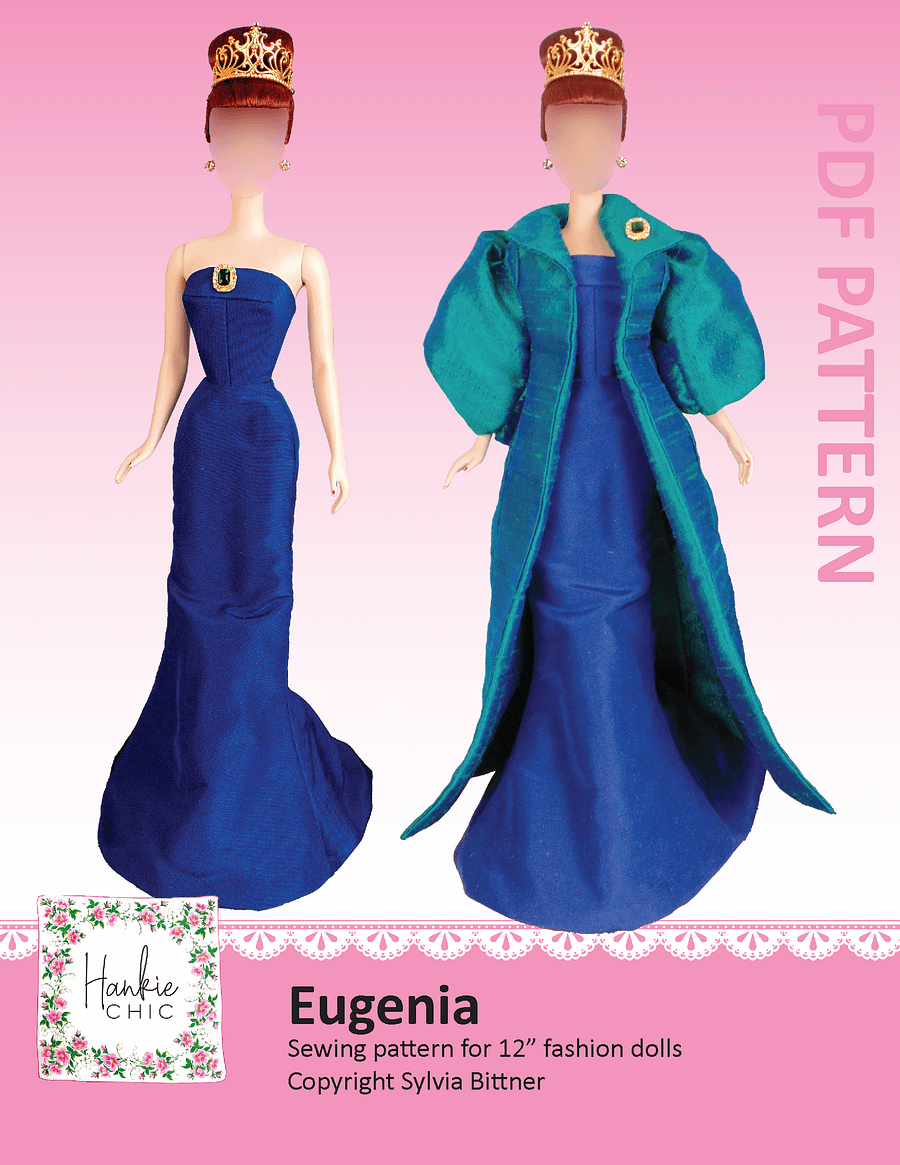 Eugenia sewing pattern for 12" fashion dolls product image (1)
