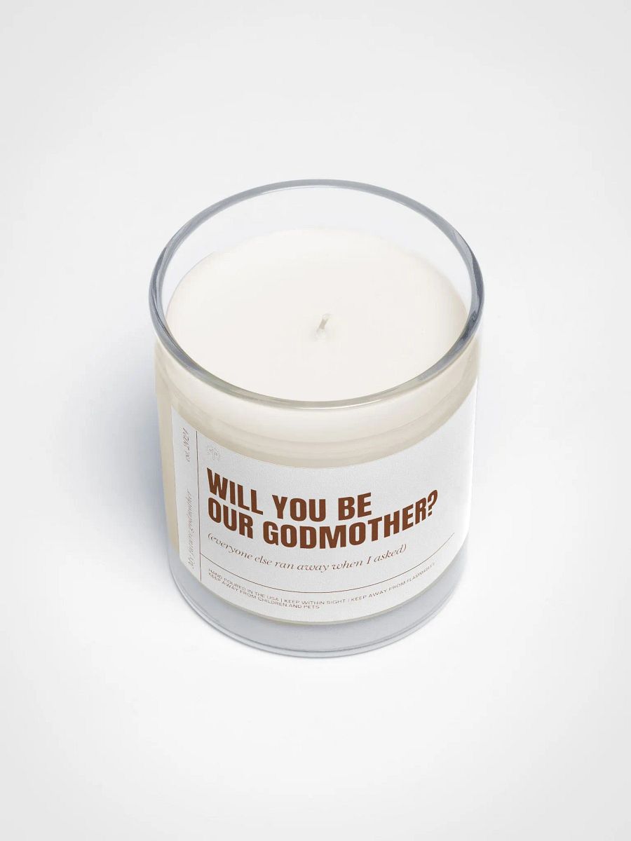 Funny godmother proposal gift soy wax vegan candle product image (4)