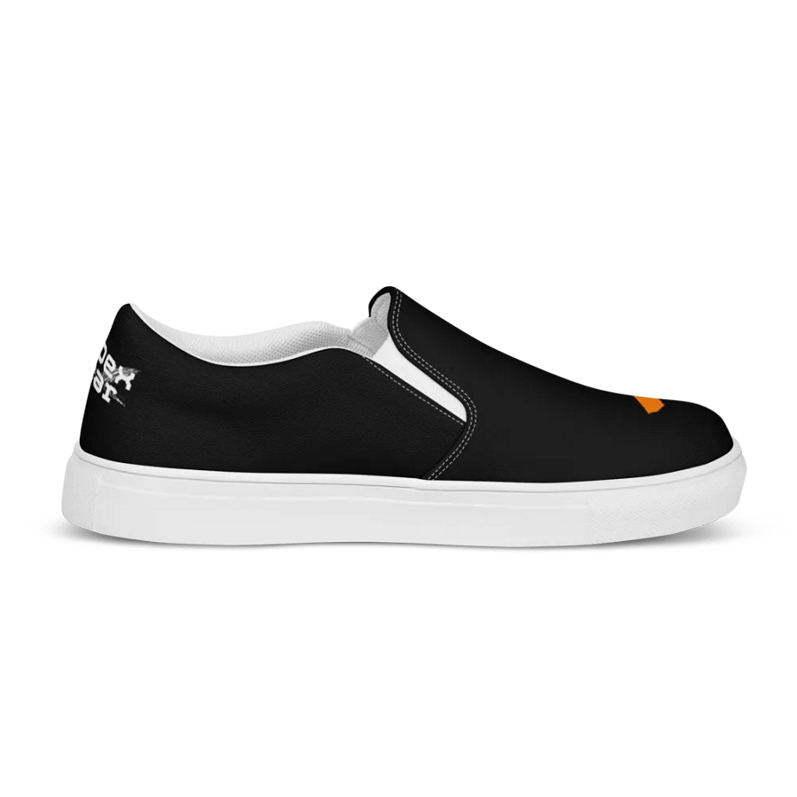 White HApex Gear White Logo Cancer Awareness Orange Ribbon. Black Men's Slip-On Canvas Shoes product image (7)