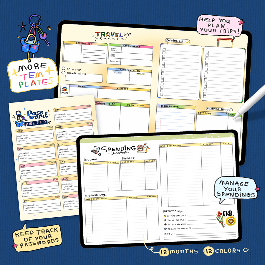 IXLOGO| digital planner 2025 ( hyperlinked + digital stickers included ) product image (9)
