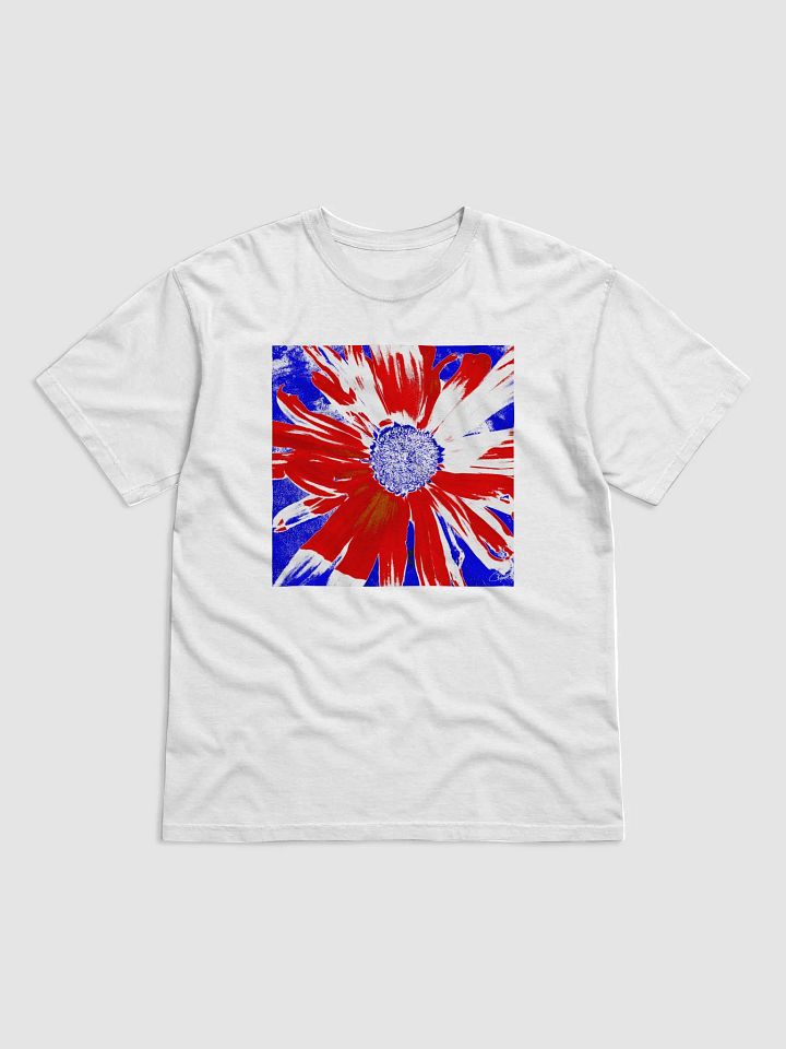 Navy, Red and White Daisy on Navy Abstract Background Men's T Shirt product image (2)
