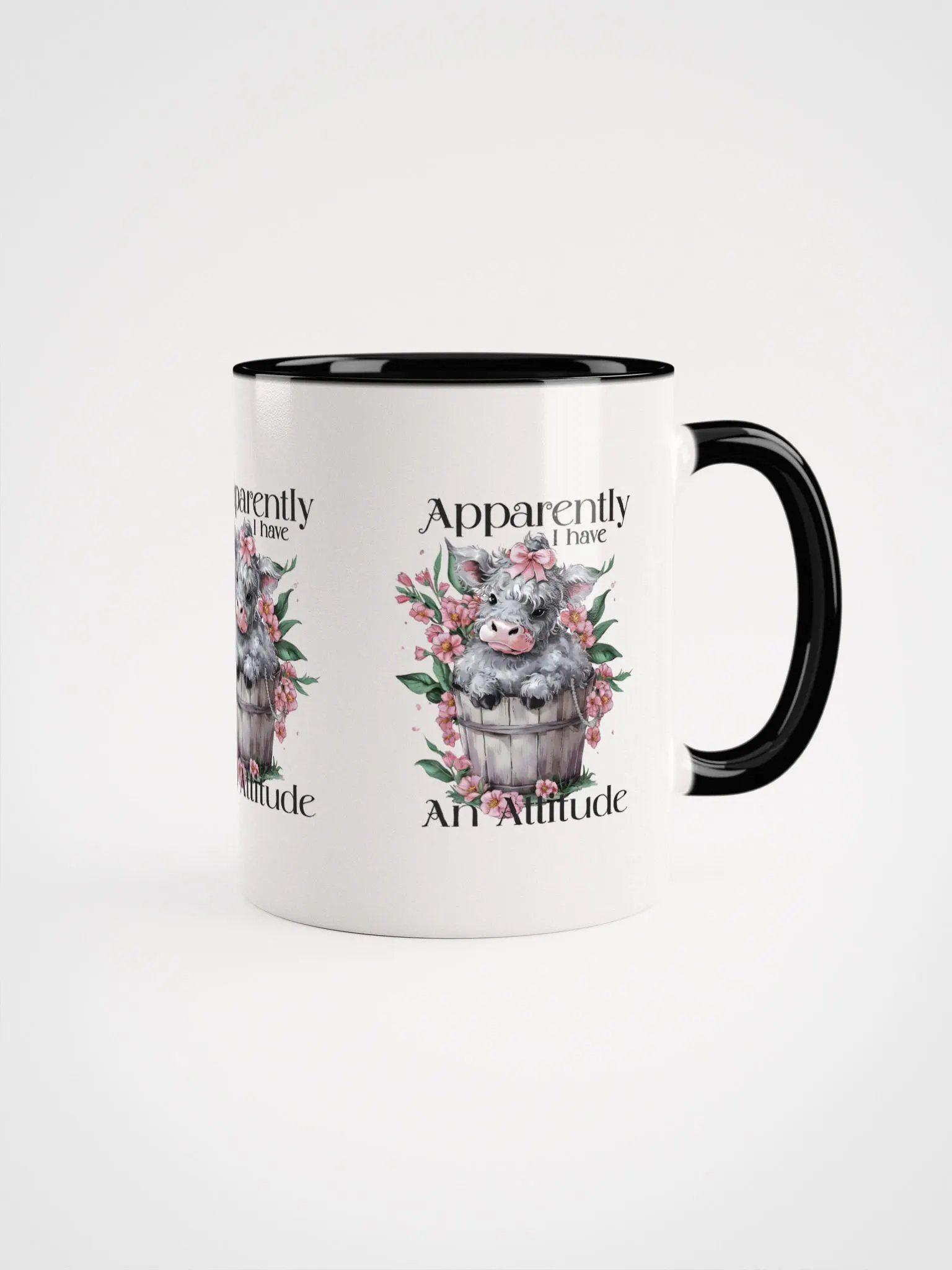 Apparently I Have an Attitude Coffee Mug – Funny Sassy Heifer Cow Design – Humorous Animal Lover Gift product image (1)