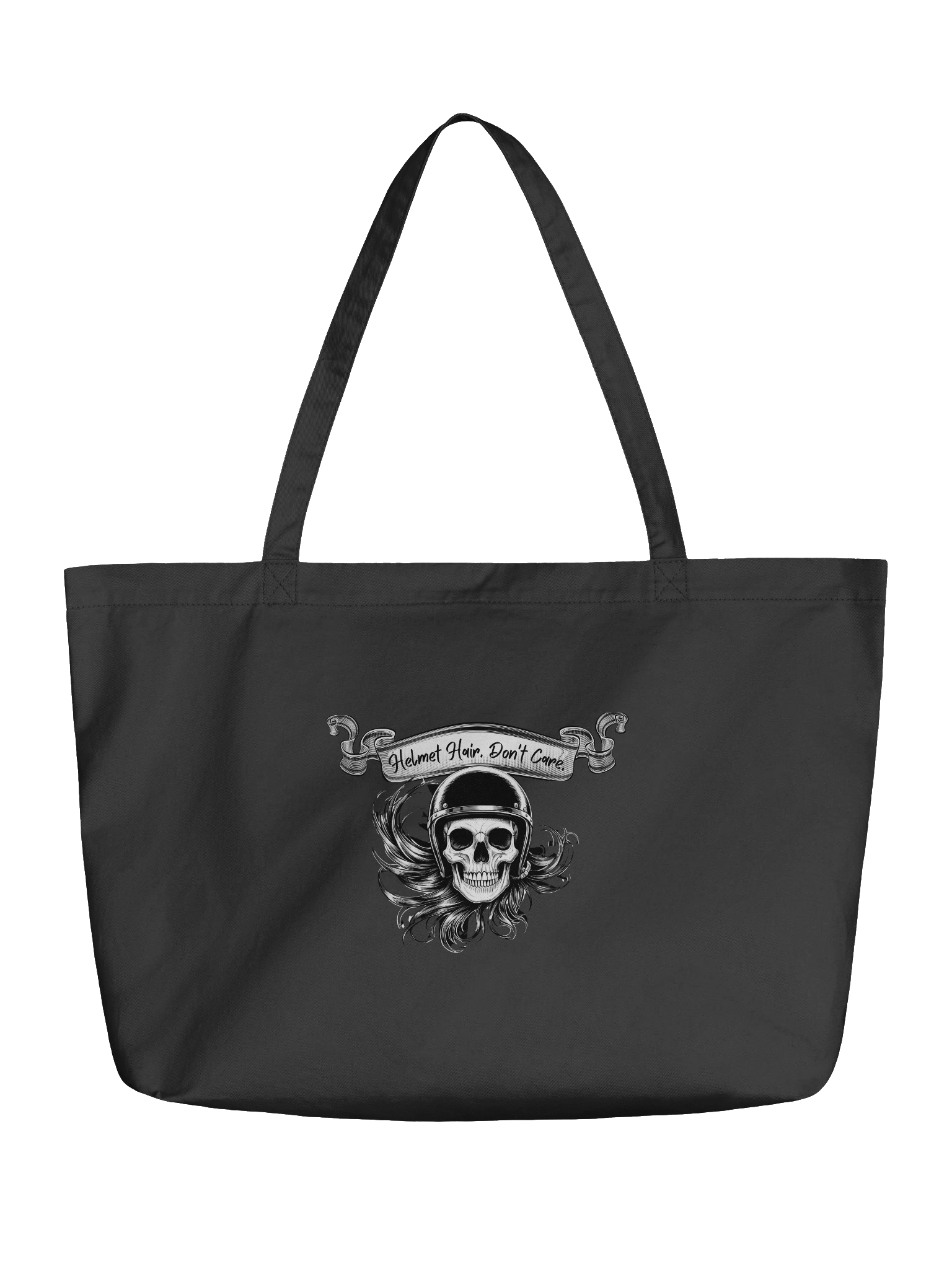 Helmet Hair, Don’t Care – Organic Biker Tote Bag product image (1)
