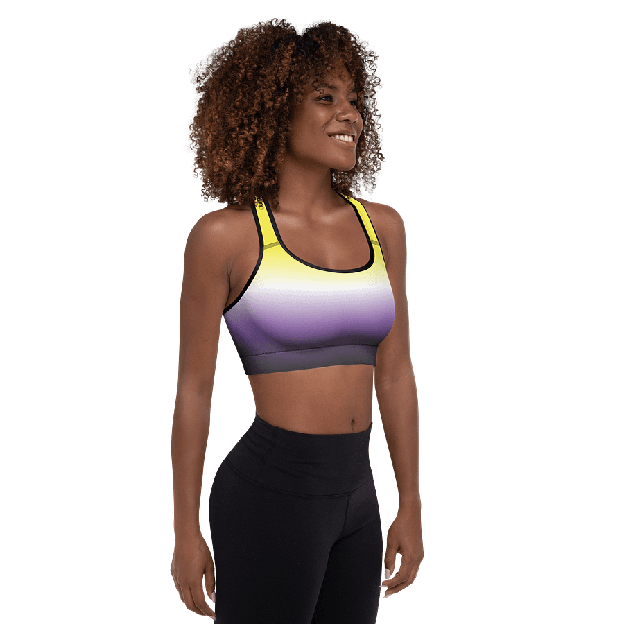 Non-binary Pride Gradient Padded Sports Bra product image (6)