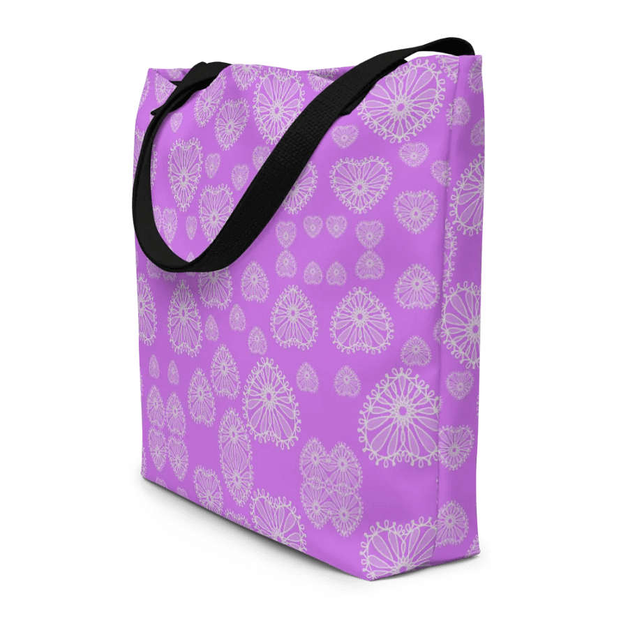 Lilac Love Heart Tote Bag product image (8)